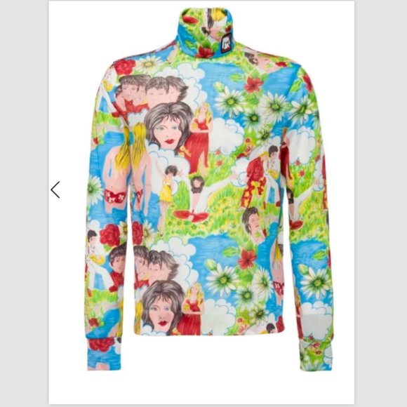 PRADA MENS FLASH BACK PRINT TURTLENECK TOP SHIRT Blouse SMALL - Picture 13 of 14